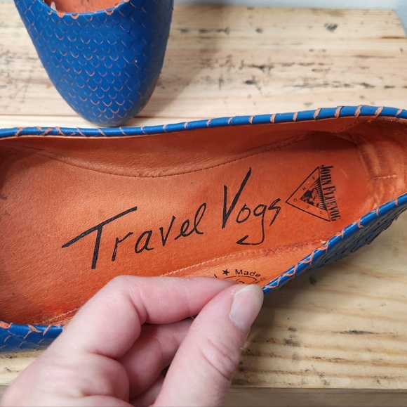 John Fluvoeg Travel Vogs Maui Blue Lightweight Tavel Flats Size 9.5 - Picture 8 of 13